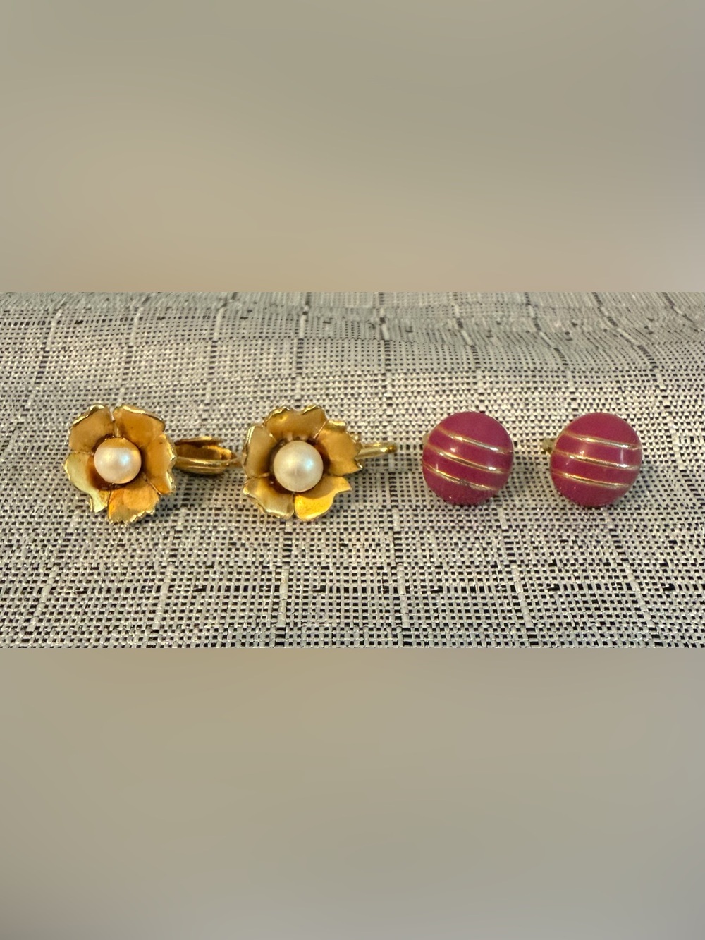 Vintage clip-on retro earrings